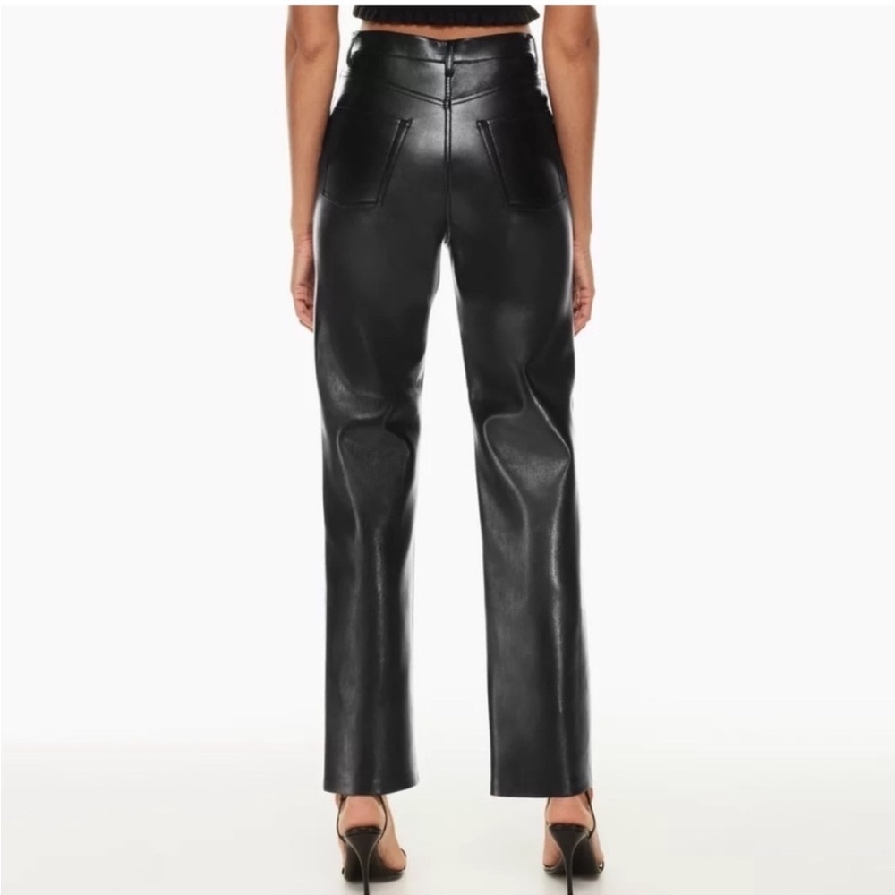 Aritzia Wilfred Melina High Rise Vegan Faux Leather Pants Black Size 2 - Picture 3 of 16